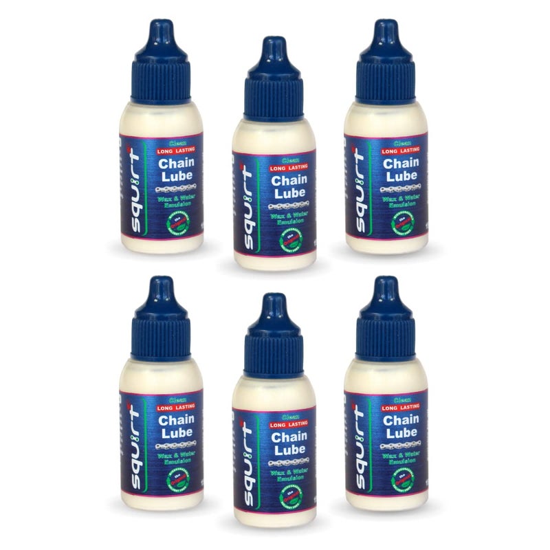 Squirt Chain Lube for Bikes (0.5 Oz, 6 Pack) – Long-Lasting Lubricant for All Bike Chains – All-Weather Dry Bike Chain Lube to Reduce Noise & Chainsuck – Bicycle Tools & Maintenance Aid - Image 1